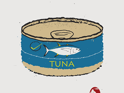 Tuna can digitalart digitaldesign fish graphicdesign illustration illustrator mid century texture tuna vector