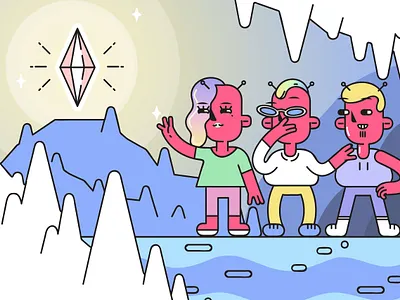 Marsians adventure alians color design game heroes illustration