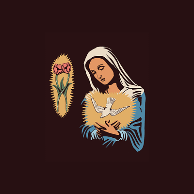 La Virgen de la Encarnación catholic custom type desert graphic design identity design illustration mary saint southwestern