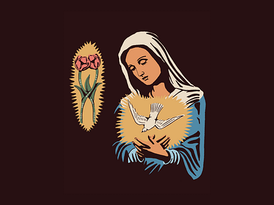 La Virgen de la Encarnación catholic custom type desert graphic design identity design illustration mary saint southwestern