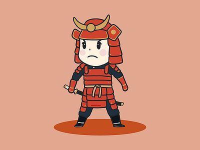 Cute Chibi Samurai Illustration chibi coloful cute art design digital illustration drawing flat illustration japan japanese samurai vector