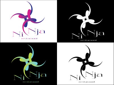 Ni Nja abstract desighn abstract logo brand design graphic design high quality inspiration logo logo branding mark minimalist ninja restaraunt logo