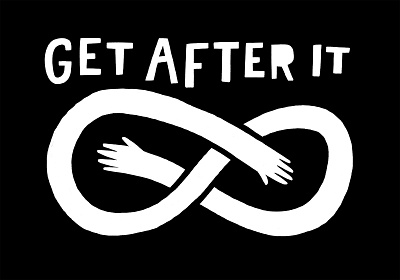 Get After It hands icon infinity inspirational lettering