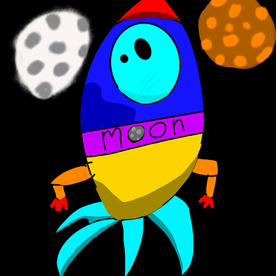 Fly to the moon design illustraion illustration ipad pro kids art kids draw