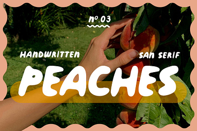 Peaches! | Playful San Serif character design display font hand drawn illustration logo peach procreate title typography