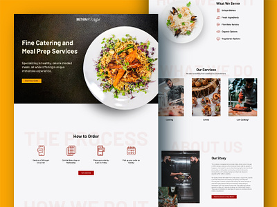 Brothers Moffat website black brothers brothers moffat catering contact design dish food food site form homepage moffat one page one pager red ui web web design white yellow
