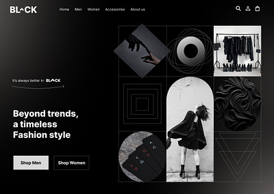 Black Clothing Website black clothing website clothing website ecommerce inspiration inspo landing page mockup ui uiux website design