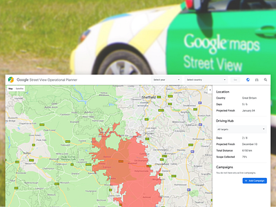 Google: Street View Operational Planner front end development product design ui design ux design