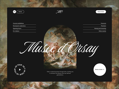 Musee d`Orsay UI Concept art collection dark gallery homepage interface magazine minimal minimalist modern museum typography ui ux web web design website