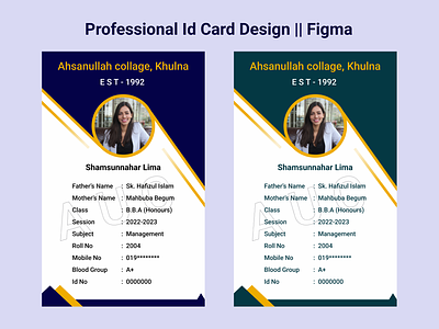 Professional Id Card Design - Figma animation badge branding design figma graphic design id card identity illustration logo modern personalized professional template ui ui kits ux vector website work