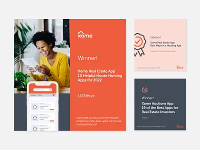Xome Mobile App Award Social Media auction awards digital design graphic design marketing promotion real estate social social media xome