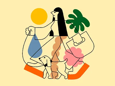 Strollers artwork design digital art drawing graphic illo illustration qillo qillo studio studio vector vector illustration vector work