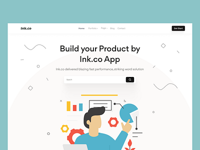 Saas Landing Page - Ink. co ai ai tool landing page branding crm crm admin saas dashboard design designsystem digitaldesign employee management landing page finance landing page graphic design illustration lms admin personal finance product landing page saas saaslandingpage ui uiux vector