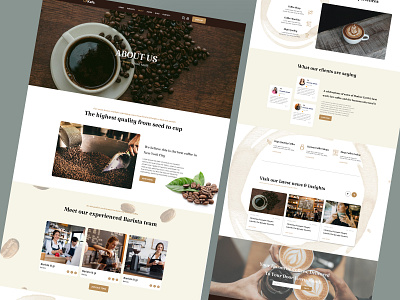 Coffee Shop Landing Page UI Design app design branding coffee coffee shop design figma graphic design illustration landing page logo resturent ui ux website