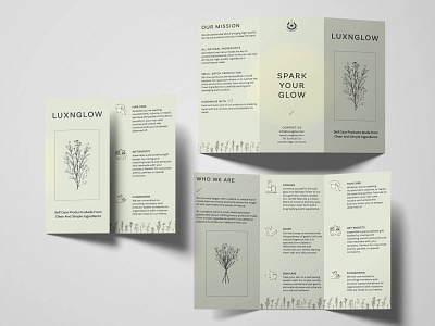 Luxnglow "About Us" Trifold Brochure adobe illustrator branding graphic design illustration logo trifold brochure design