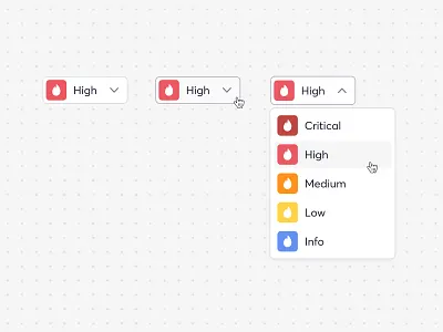 Dropdown selection | UI Component appsec aspm component cycode data default design system dropdown figma guidelines hover list modes options risk security selection states ui ux