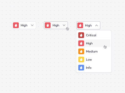 Dropdown selection | UI Component appsec aspm component cycode data default design system dropdown figma guidelines hover list modes options risk security selection states ui ux