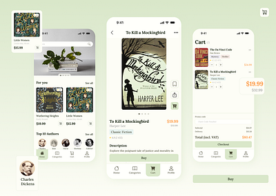 Bookstore. Mobile app animation book branding buy cart design gif home logo mobile sell shop store ui uiinspiration