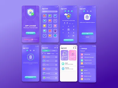 App locker UI Design app design branding creatives design figma graphic design illustration logo screenshots security app smart lock ui