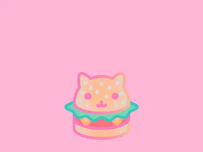 Kitty Burger Jump animated svg animation burger cat character character design cheese cheese burger cute fast food fastfood illustration kawaii kitty svg svgator