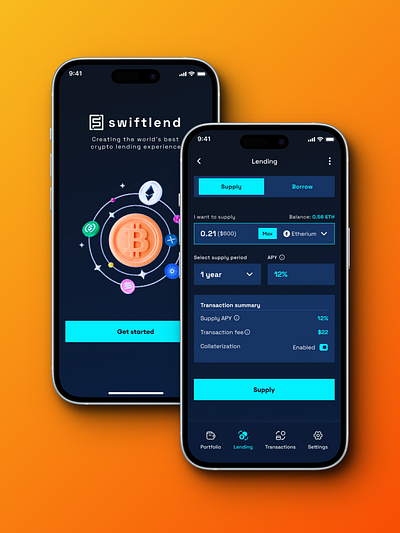 Swiftlend crypto mobileapp ui