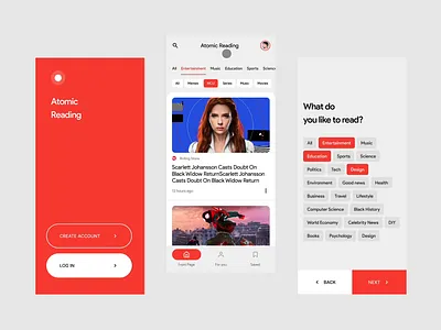 Atomic Reading: Red version with sticky menu