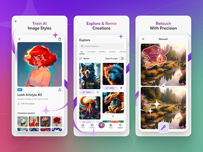 Starryai App Store Screenshots ai ai app ai app design ai design app store screenshots gradient ios design mesh gradient monospace screenshot stars ui ui design ux ux design