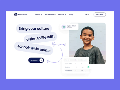 Edtech Website design and Webflow Development | LiveSchool animation design edtech education product design saas ui ux web design webflow website