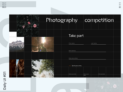 Daily UI 001 - Sign Up page branding dailyui graphic design landing page minimalism minimalist website modern website photography photography competition photoweb ui uidesign uxuidesign