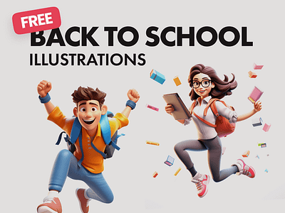 FREE School Character illustrations characters college free illustrations school