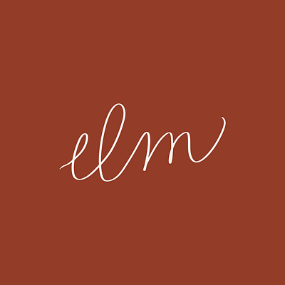 Handwritten Logo Design for Elm Studio Co. brand design brand designer brand identity brand strategist brand strategy branding design graphic design handwritten logo logo minimalist branding