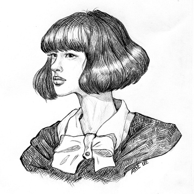 Girl drawing girl illustration