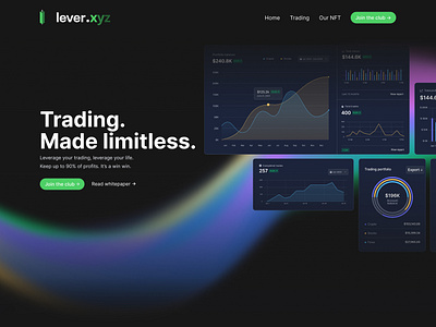 lever.xyz - landing page design design graphic design landing page nft ui ux ux design web design website