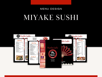 Miyake Sushi menu design graphic design logo