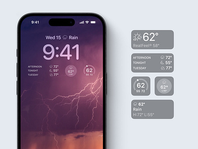 iOS Lock Screen Widgets - AccuWeather app app design data visualization ios product design ui widgets