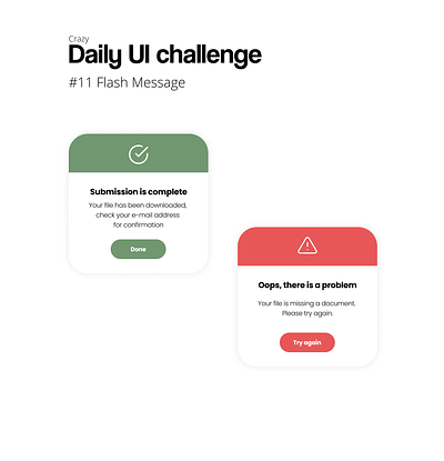 Daily UI Challenge #11 Flash message daily ui flash message pop up ui ux