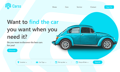 Car Rental Website - Landing Page Design car rental website landing page ui uidesign