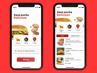 Aplicativo para pedir lanches - Design