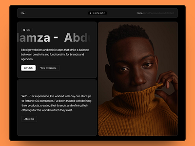 Hamza Abdul portfolio animation branding landing page. portfolio portfolio ui