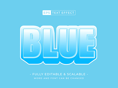 Blue editable text style effect with blue background background design illustration lettering logo logotype modern style ui vector word