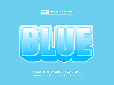 Blue editable text style effect with blue background background design illustration lettering logo logotype modern style ui vector word