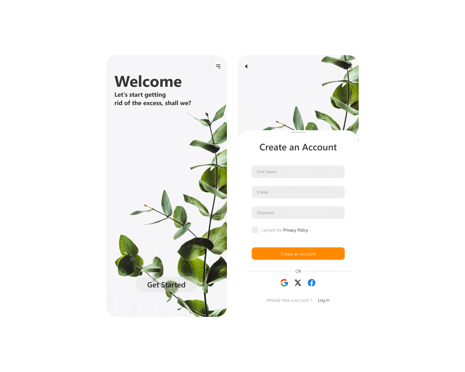 Mobile Create Account Page / UI-UX create account page ui uidesign