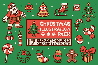 CHRISTMAS ILLUSTRATION PACK availabledesign badgedesign christmas christmas design christmas element christmas icon christmas illustration christmas template design designforsale icon illustration santa claus santa claus illustration template tshirt design tshirtdesign vintage vintage badge vintage design