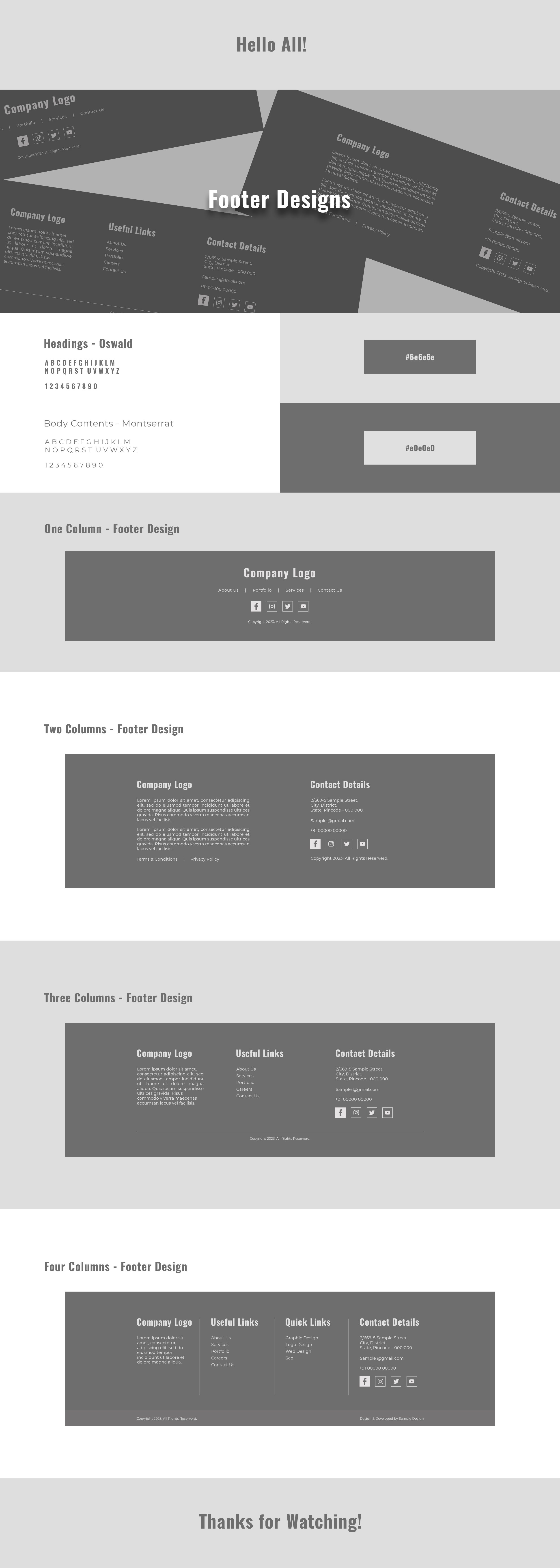 Footer Design - Website Footers colums footer grids ui web design website