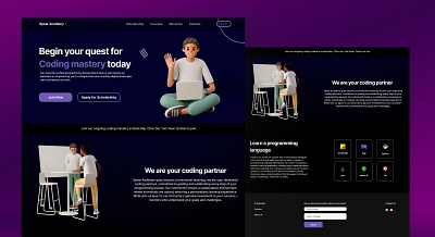 Tech School Landing Page Design Concept coding school ui design concept design landing page online school design tech school ui ui.ux