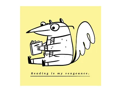 Reading is my vengeance. badger book lovers booklover books character design children illustration illustration ink drawing reading riso riso print