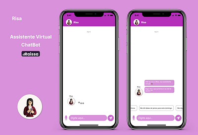 Risa - Assistente Virtual - ChatBot animation app assistente virtual chat chatbot design mobile ui use interface user experience uxui virtual assistant