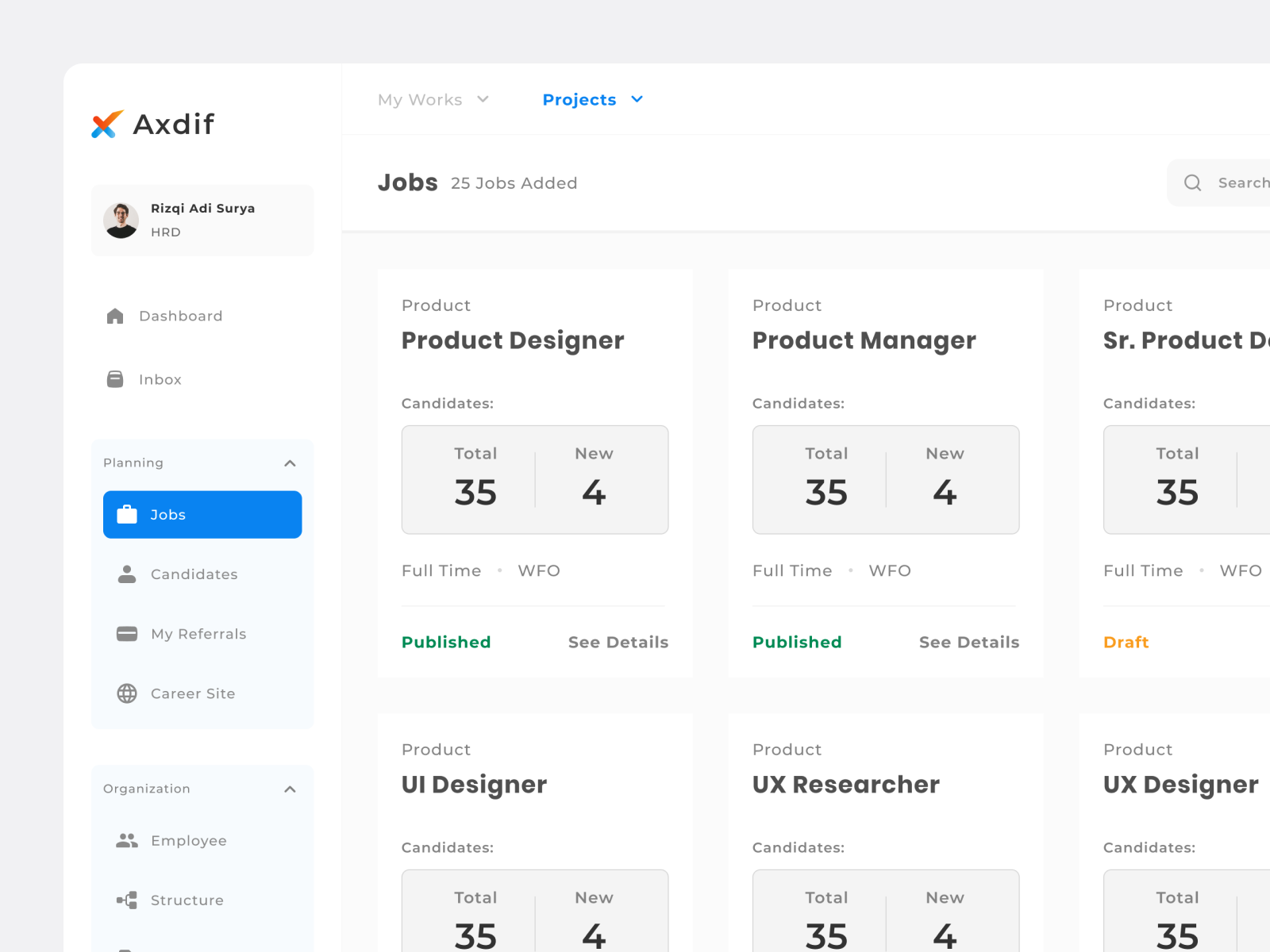 Redesign Axdif - CMS Recruitment cms design hrd illustration mockups recruitment ui