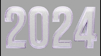 Text 2024 Glitter 3d illustration render . Happy New Year 2024 2024 3d abstract art banner blender business design element flyer glass glitter graphic design happy happy new year illustration png render text transparent