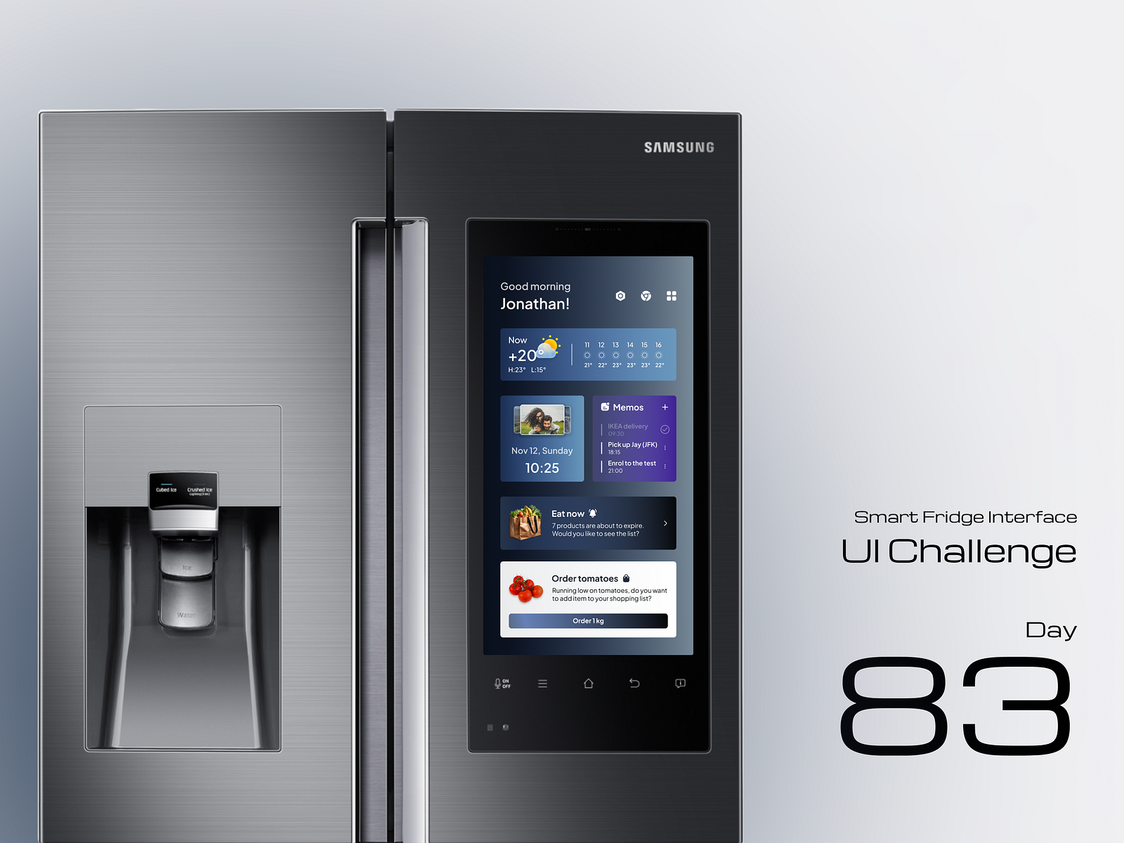 Smart Fridge Interface by Elina Kim on Dribbble